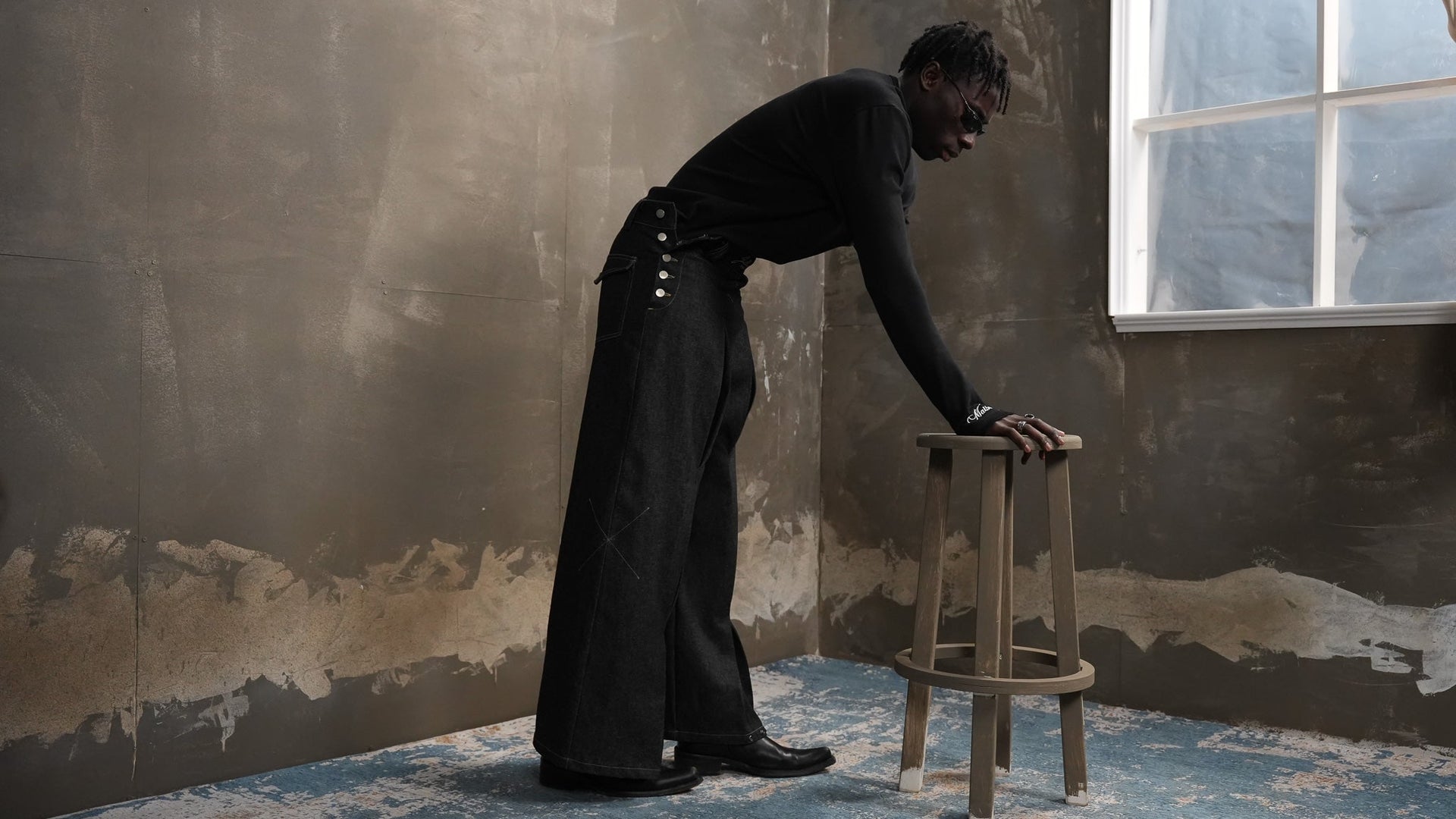 Sculpted Black Raw Denim: When denim becomes sculpture