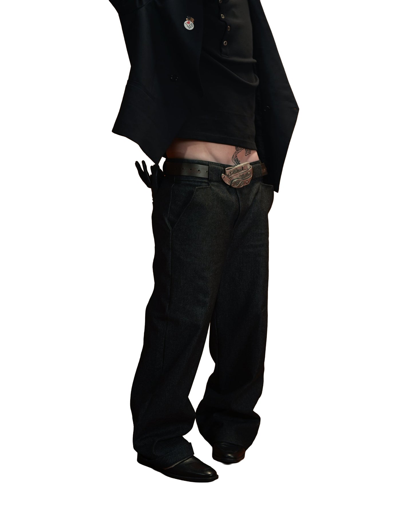 A guy with black pants