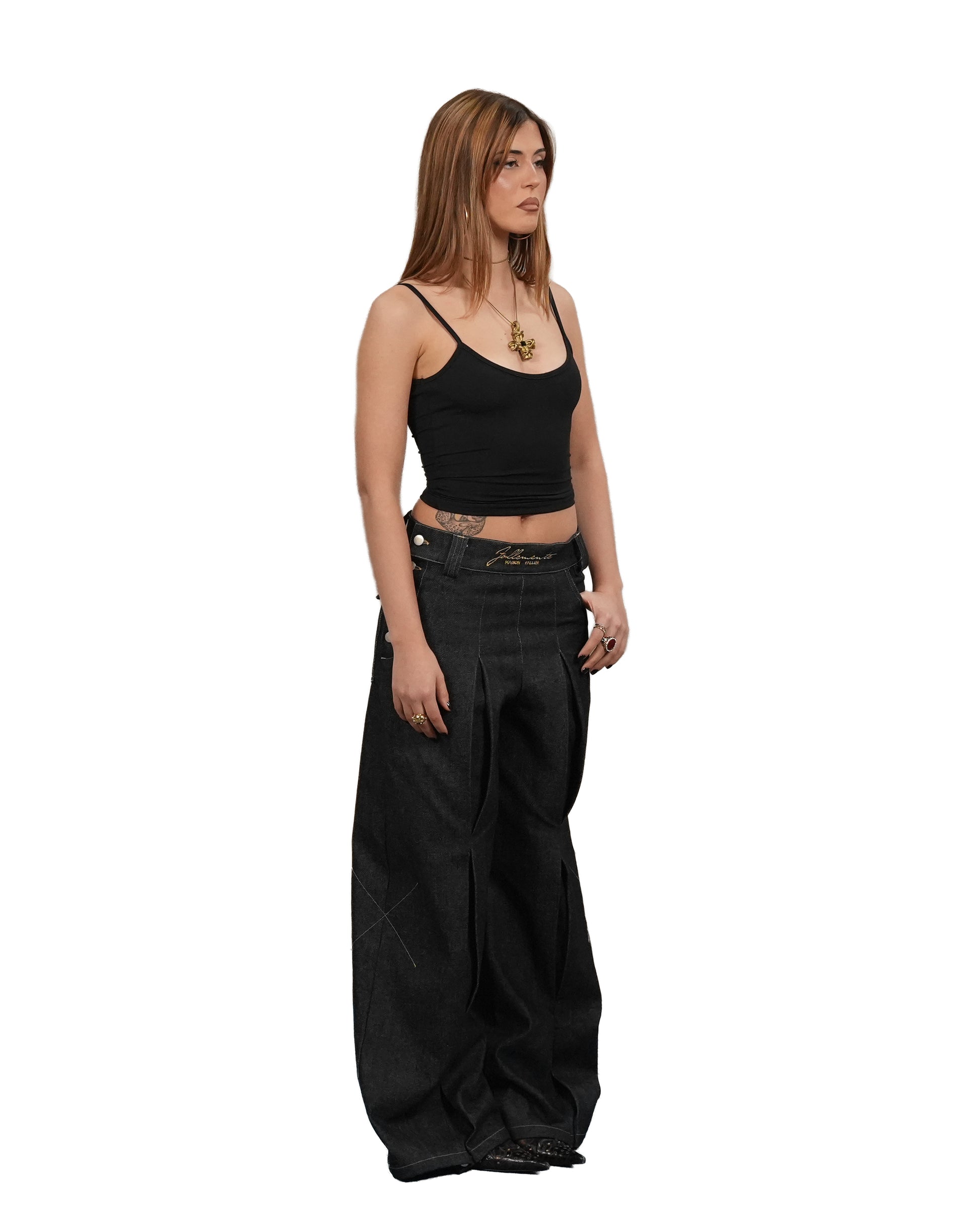 SCULPTED BLACK RAW DENIM