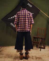 2IN1 DETACHABLE FLANNEL SHIRT PURPLE