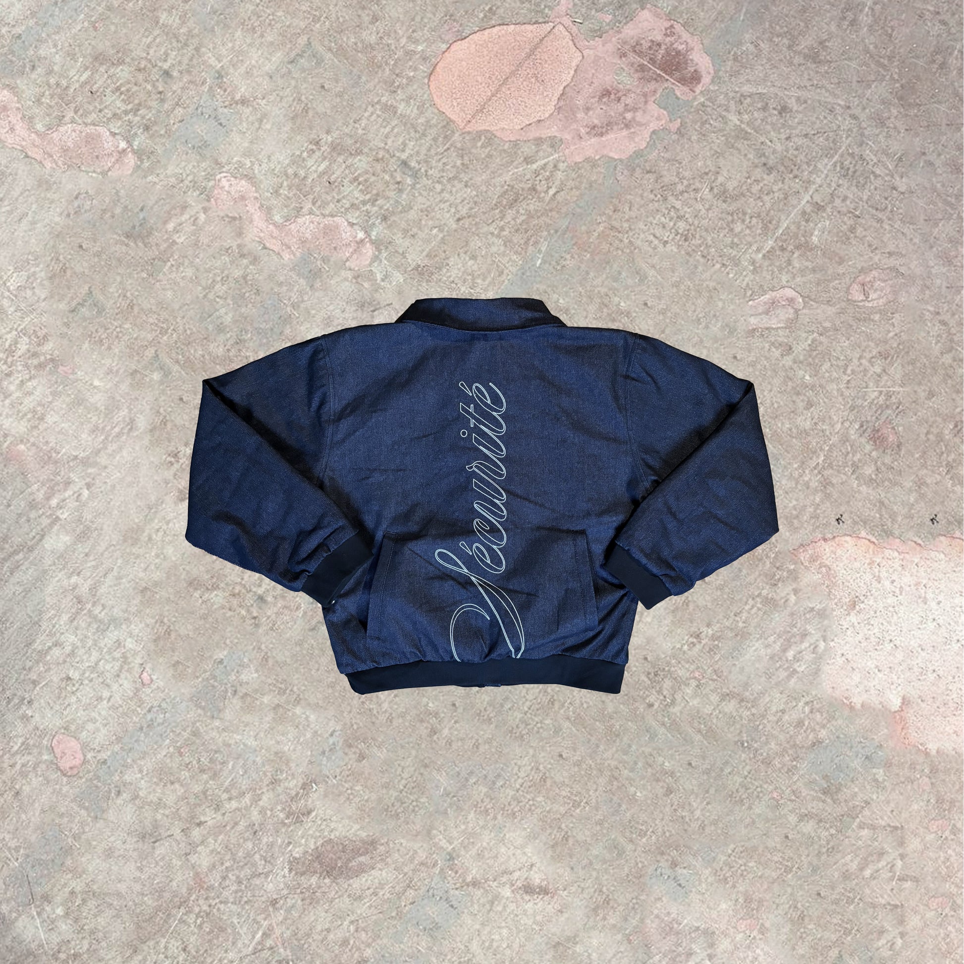 SÉCURITÉ RAW DENIM BOMBER JACKET || 1969 FOLLEMENTE