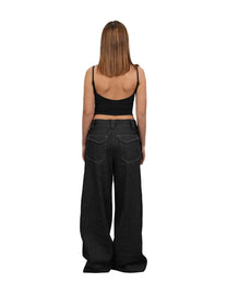 SCULPTED BLACK RAW DENIM