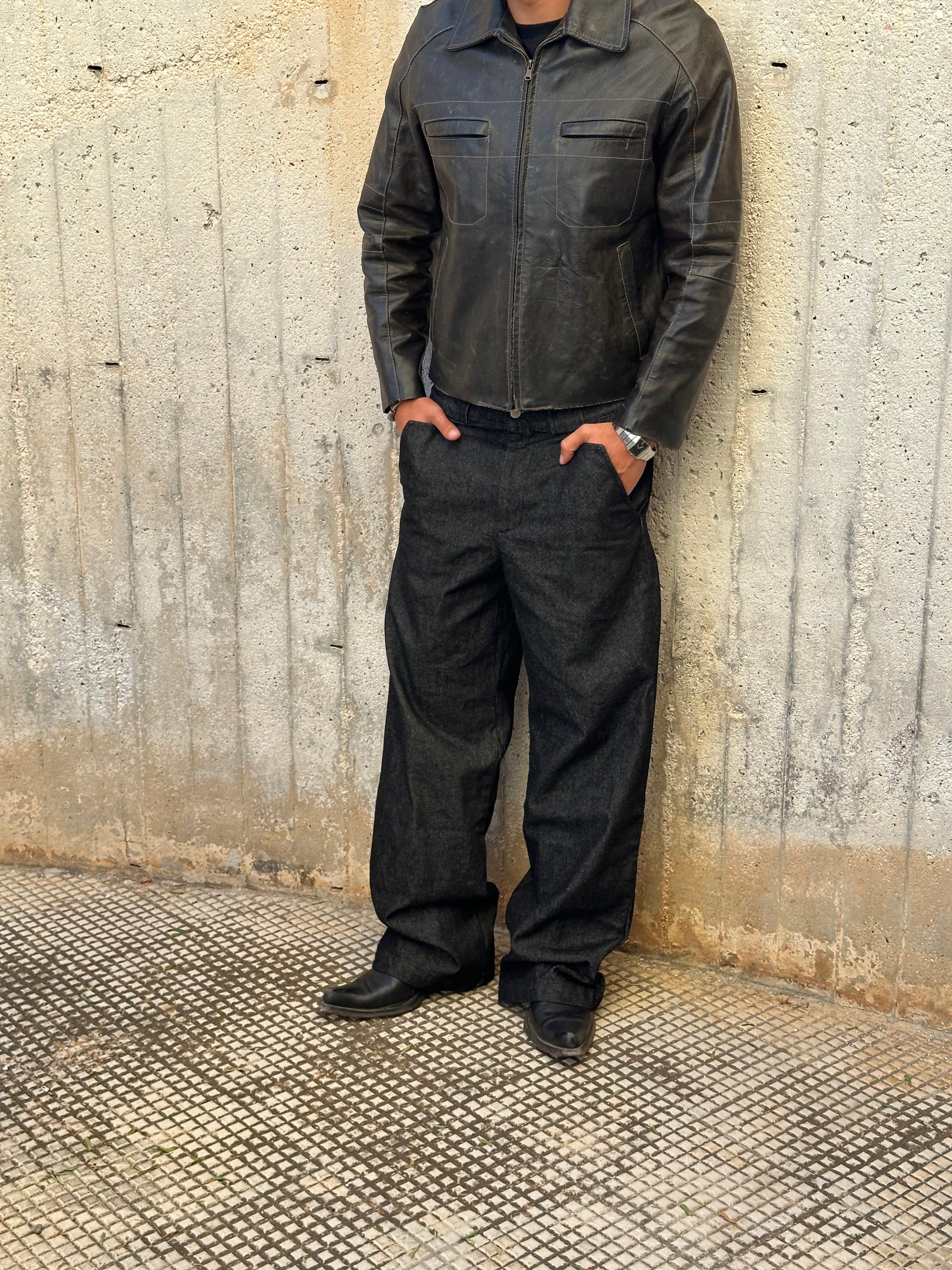 Black Raw Denim Jeans — 1969 Follemente