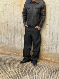Black Raw Denim Jeans — 1969 Follemente
