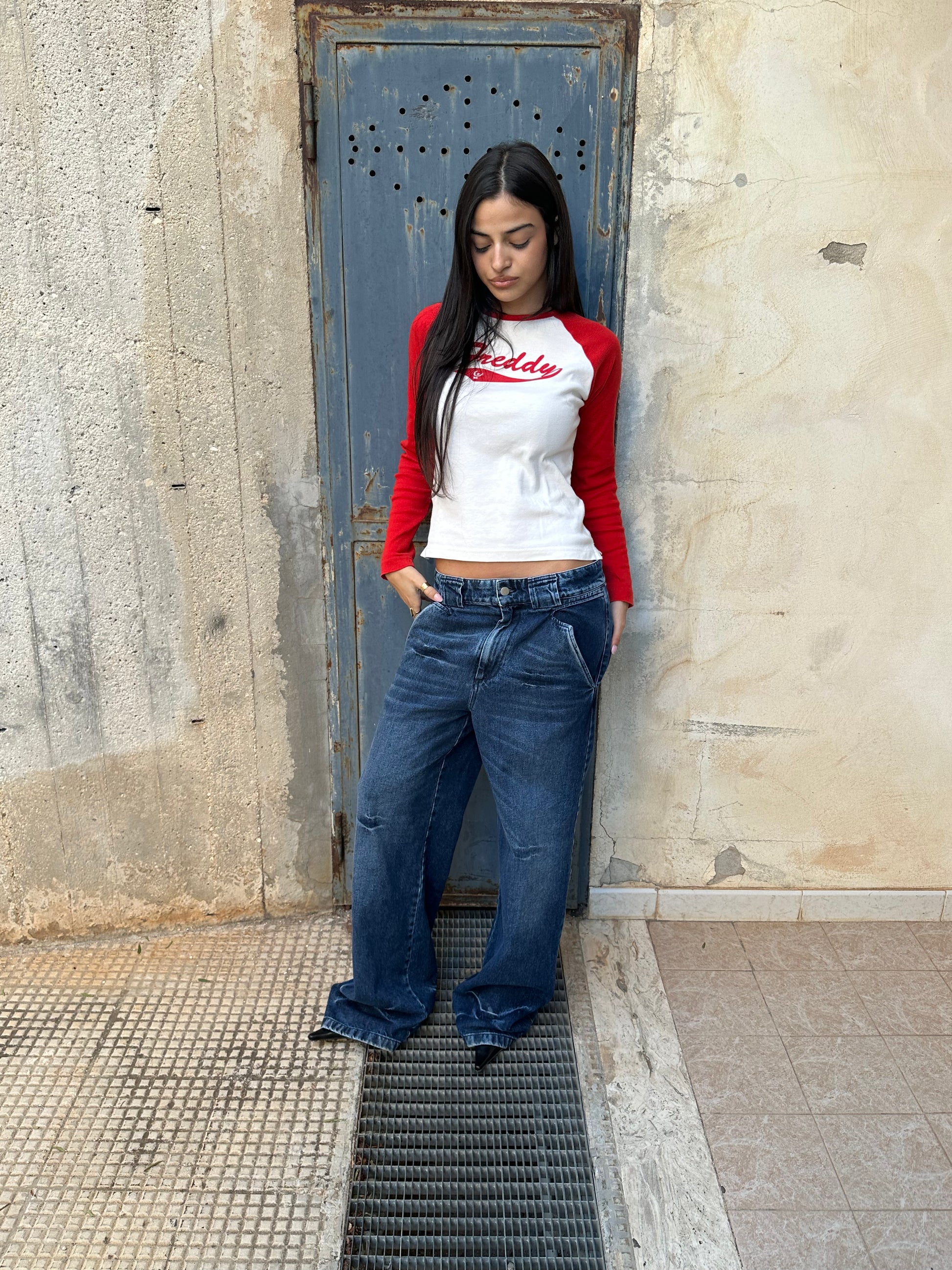 “Follemente” vintage washed denim pants — 1969 Follemente