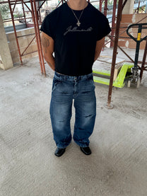 “Follemente” vintage washed denim pants — 1969 Follemente
