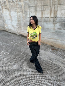 Black Raw Denim Bootcut Jeans — Roots Patwa SS26