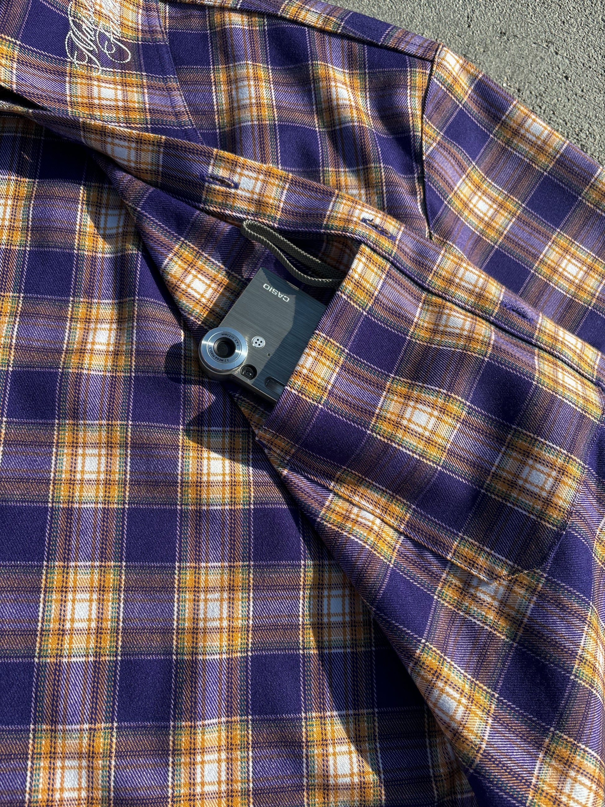 2IN1 DETACHABLE FLANNEL SHIRT PURPLE