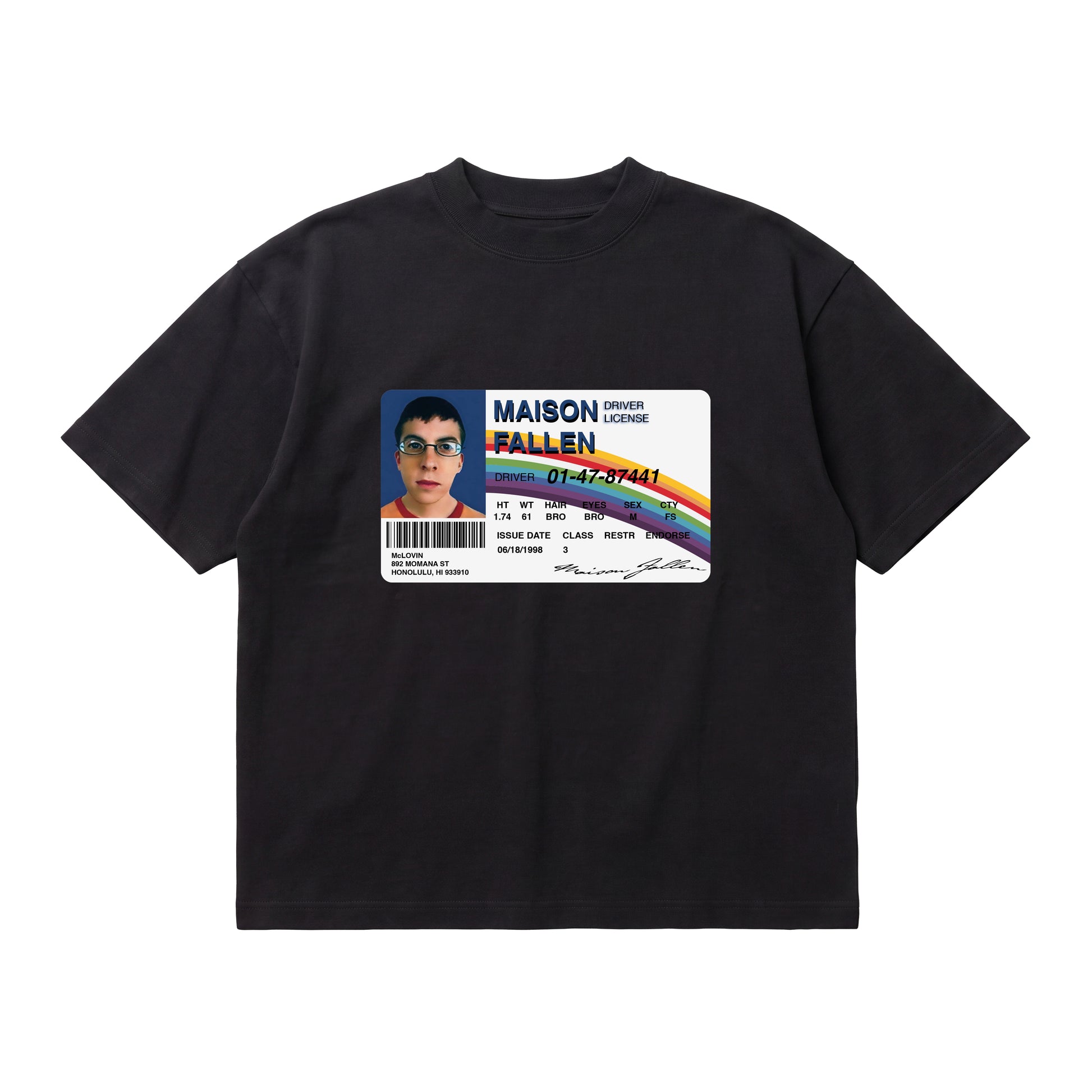 "Mc LOVIN" organic black cotton boxy tee