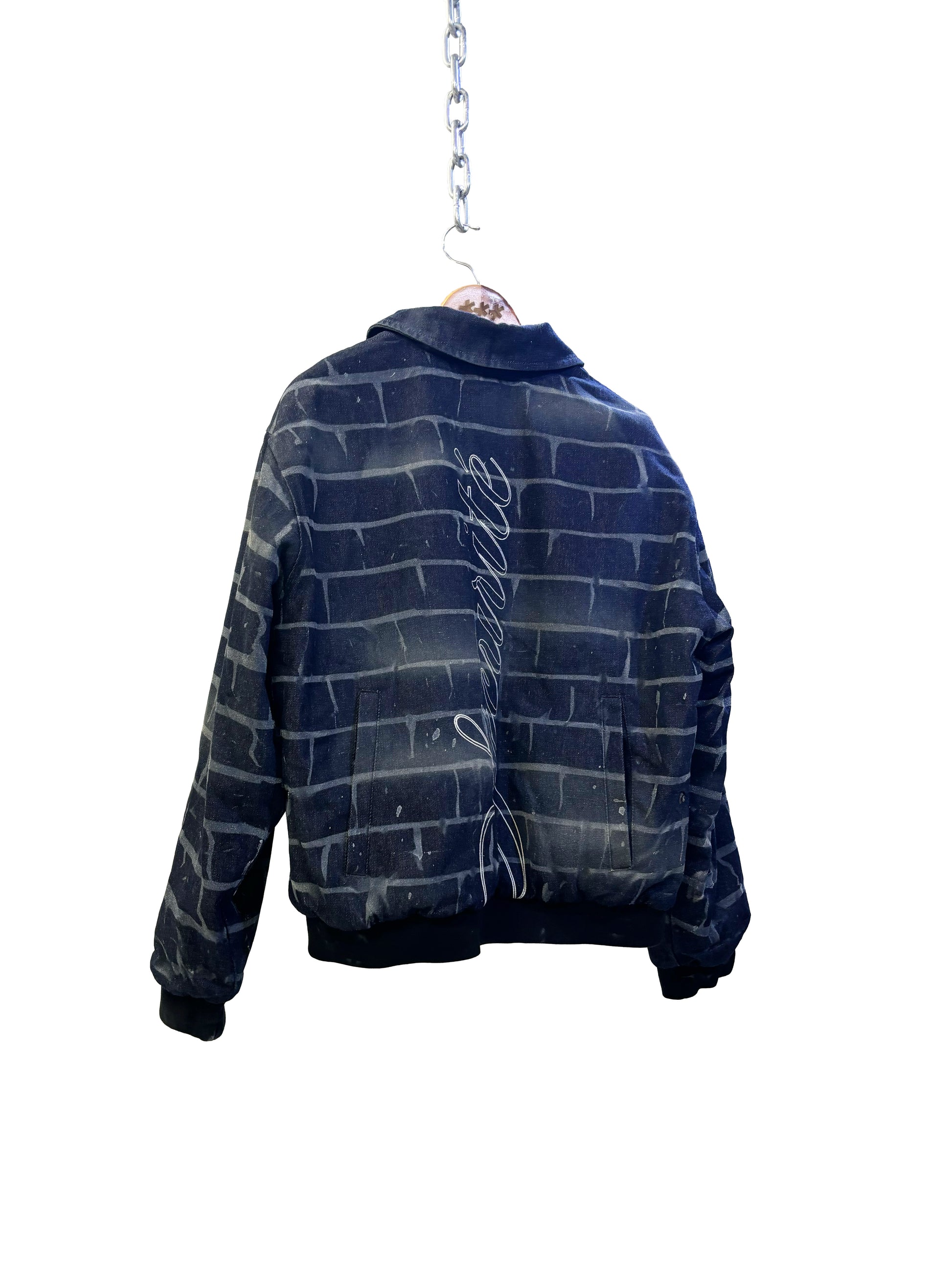 &quot;RAW BRICK&quot; SÉCURITÉ RAW DENIM BOMBER JACKET CUSTOM || 1969 FOLLEMENTE
