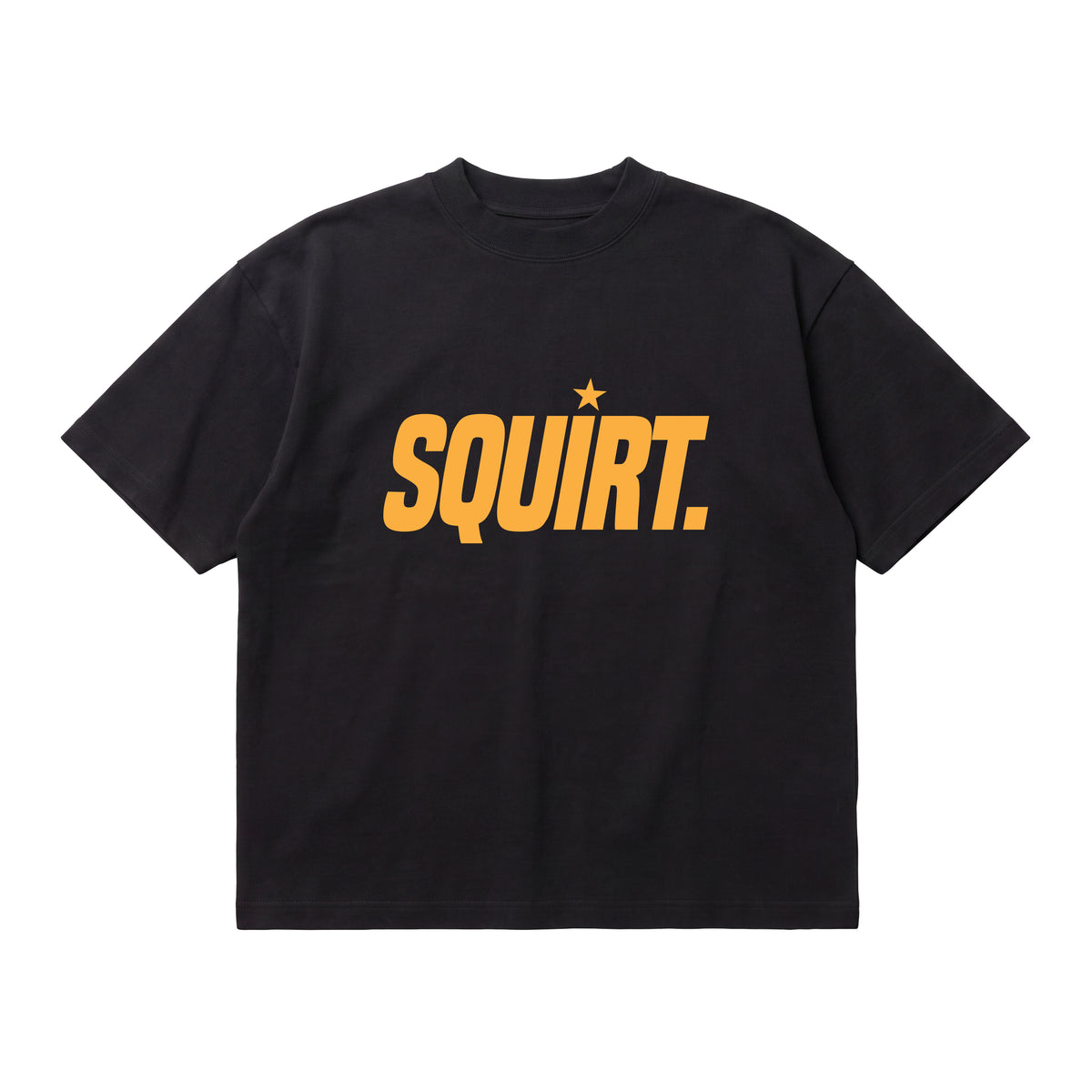“Squirt” organic black cotton boxy tee