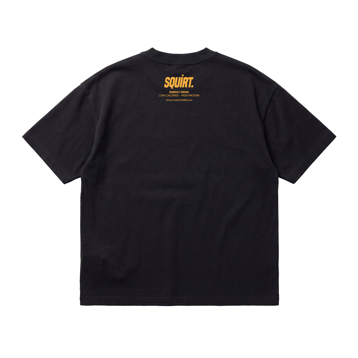 “Squirt” organic black cotton boxy tee