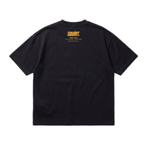 “Squirt” organic black cotton boxy tee