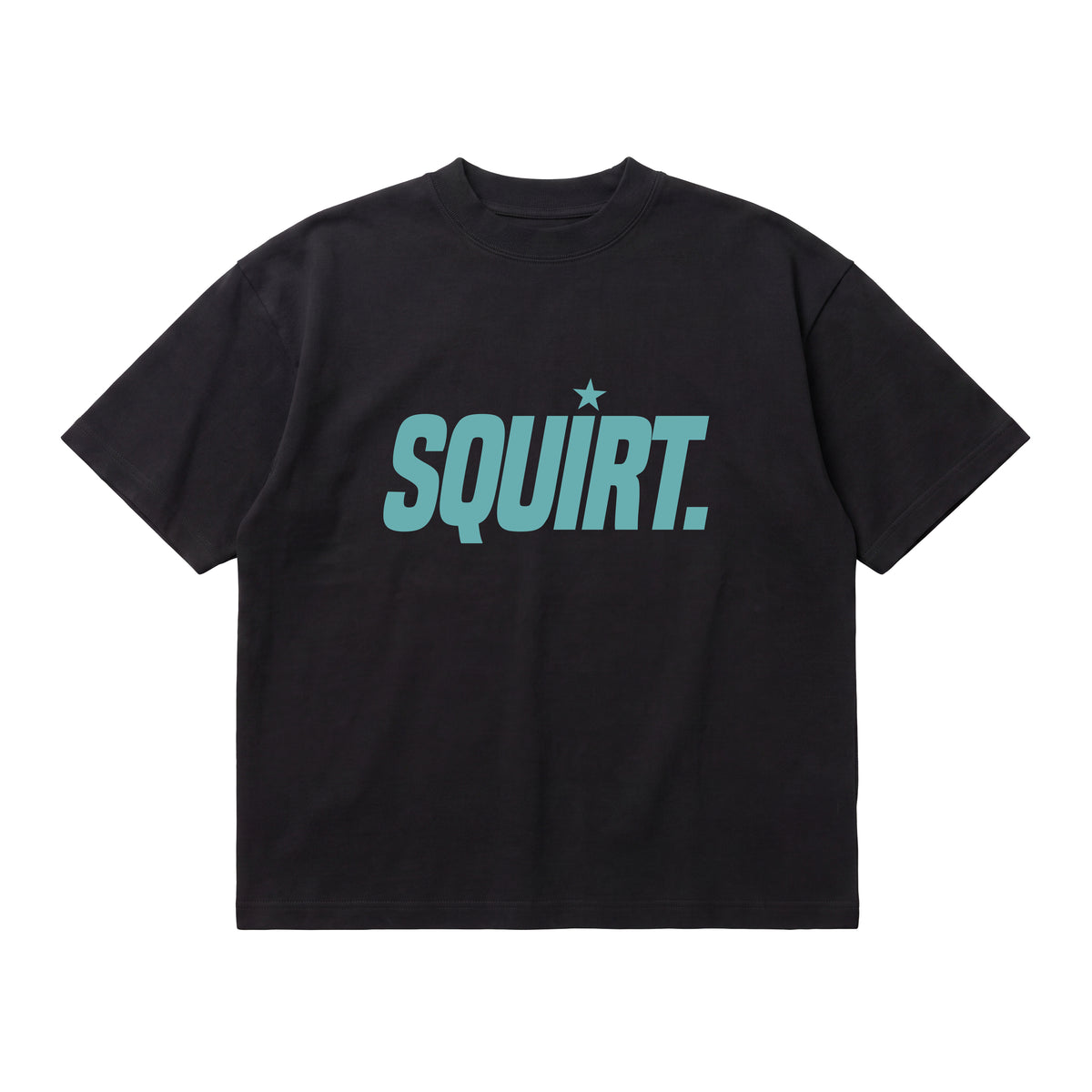 “Squirt” organic black cotton boxy tee