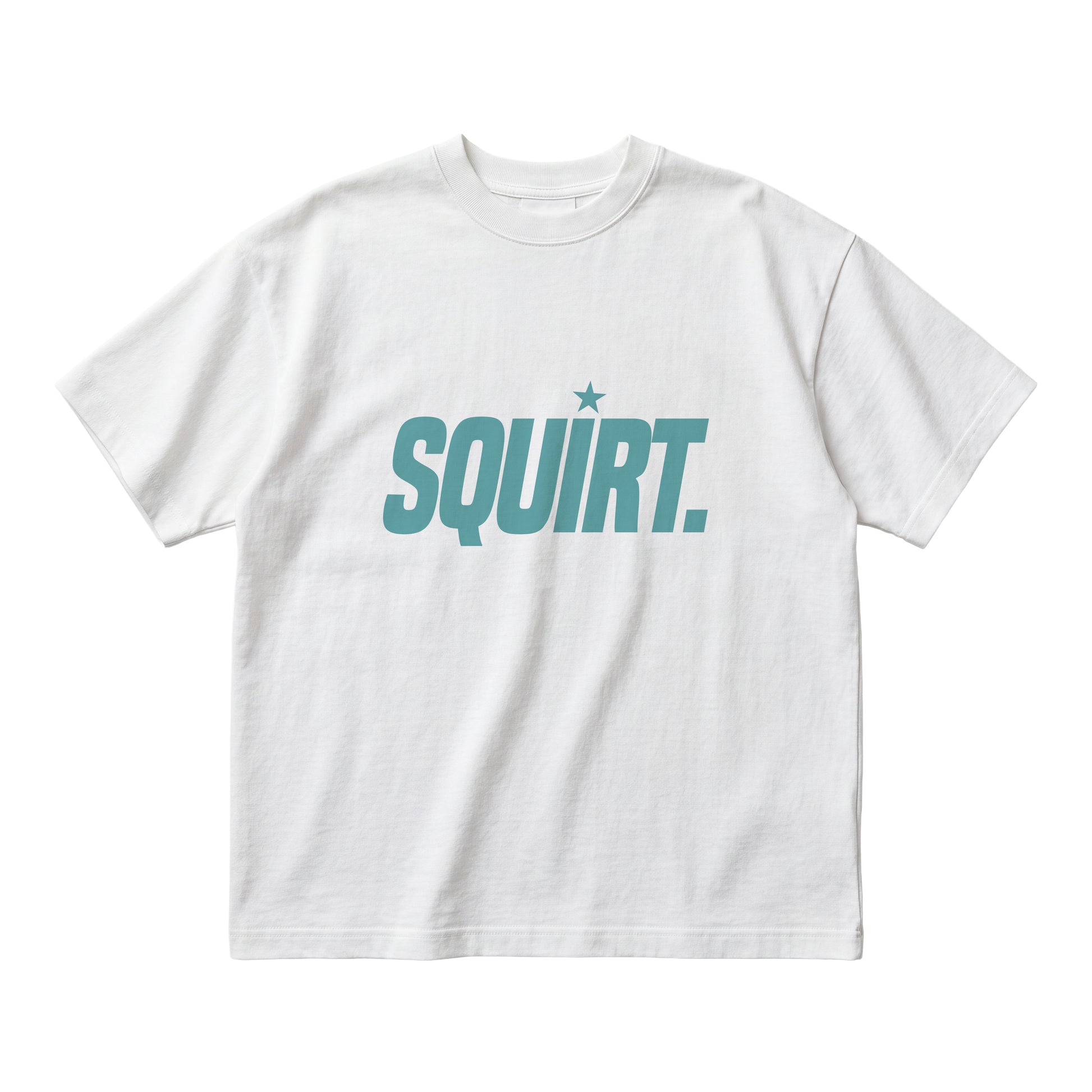 “Squirt” organic white cotton boxy tee
