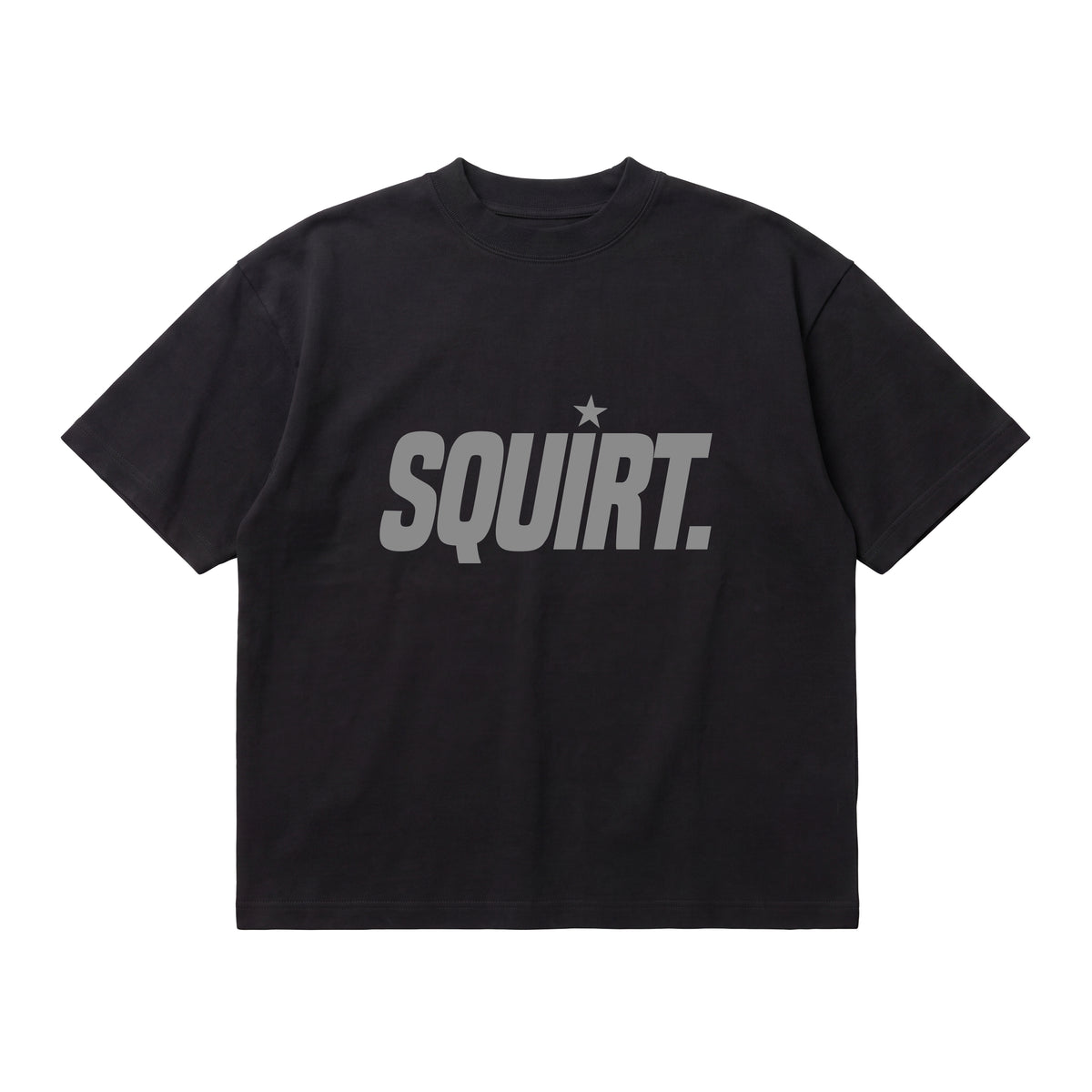 “Squirt” organic black cotton boxy tee