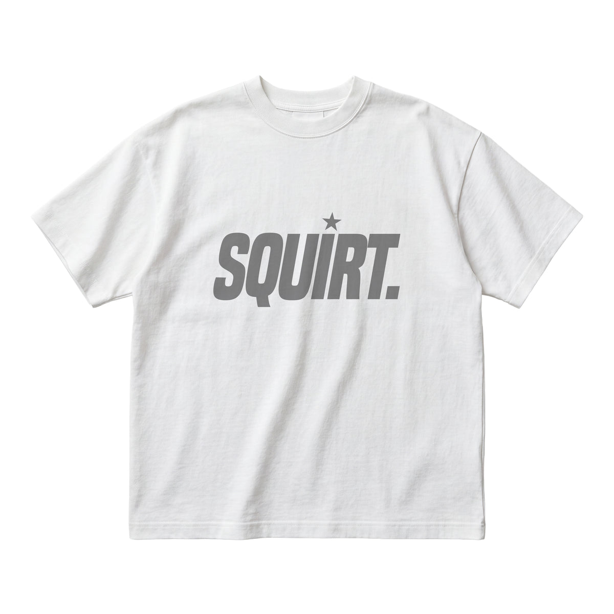 “Squirt” organic white cotton boxy tee