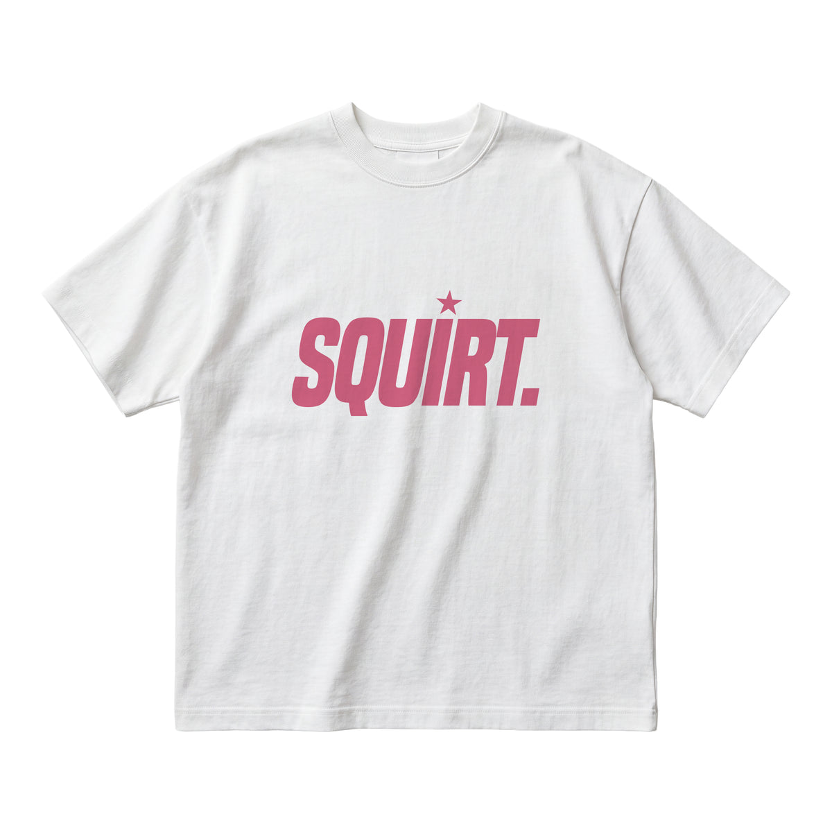 “Squirt” organic white cotton boxy tee