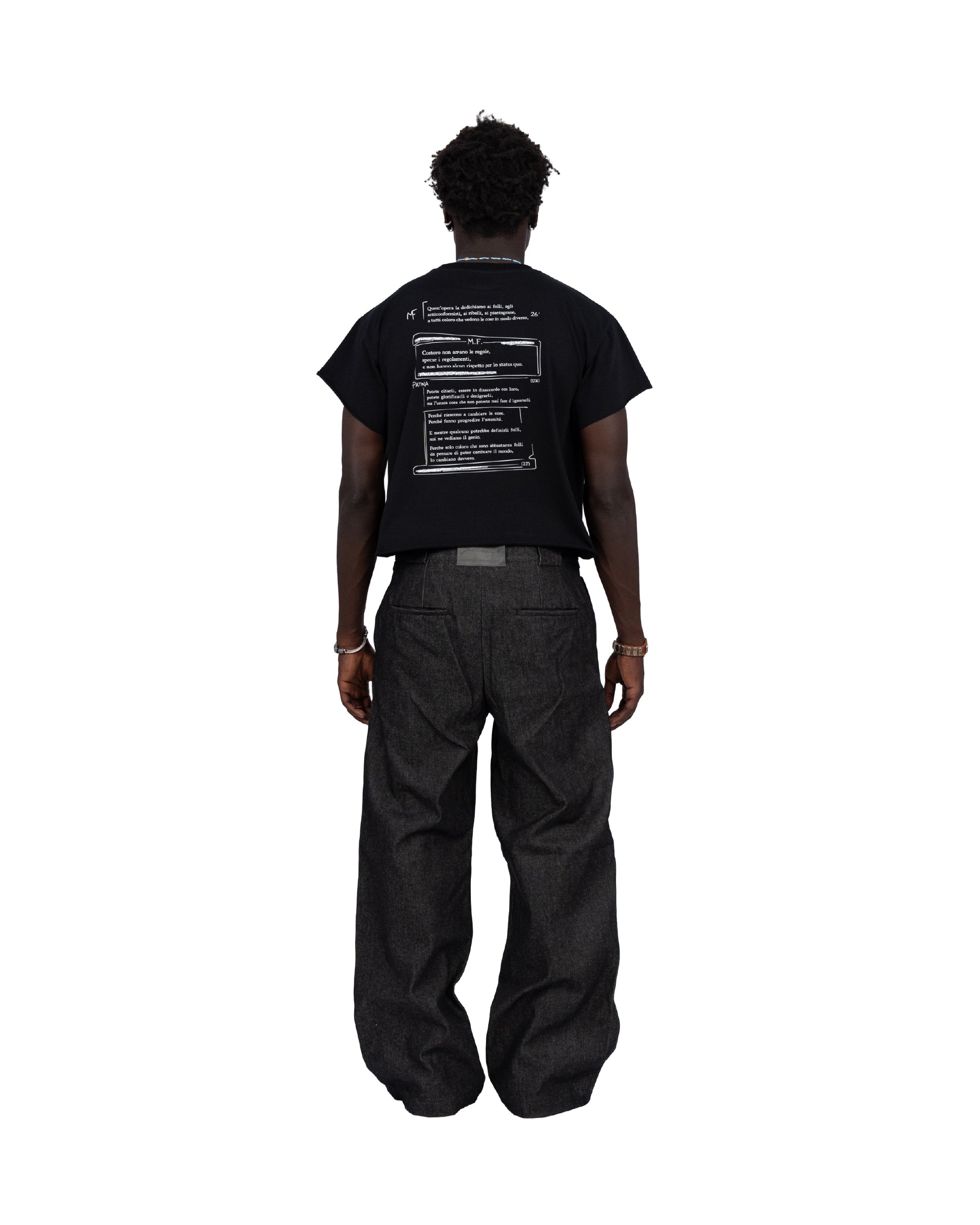 "follemente" organic cotton baby tee black — Patwa SS26