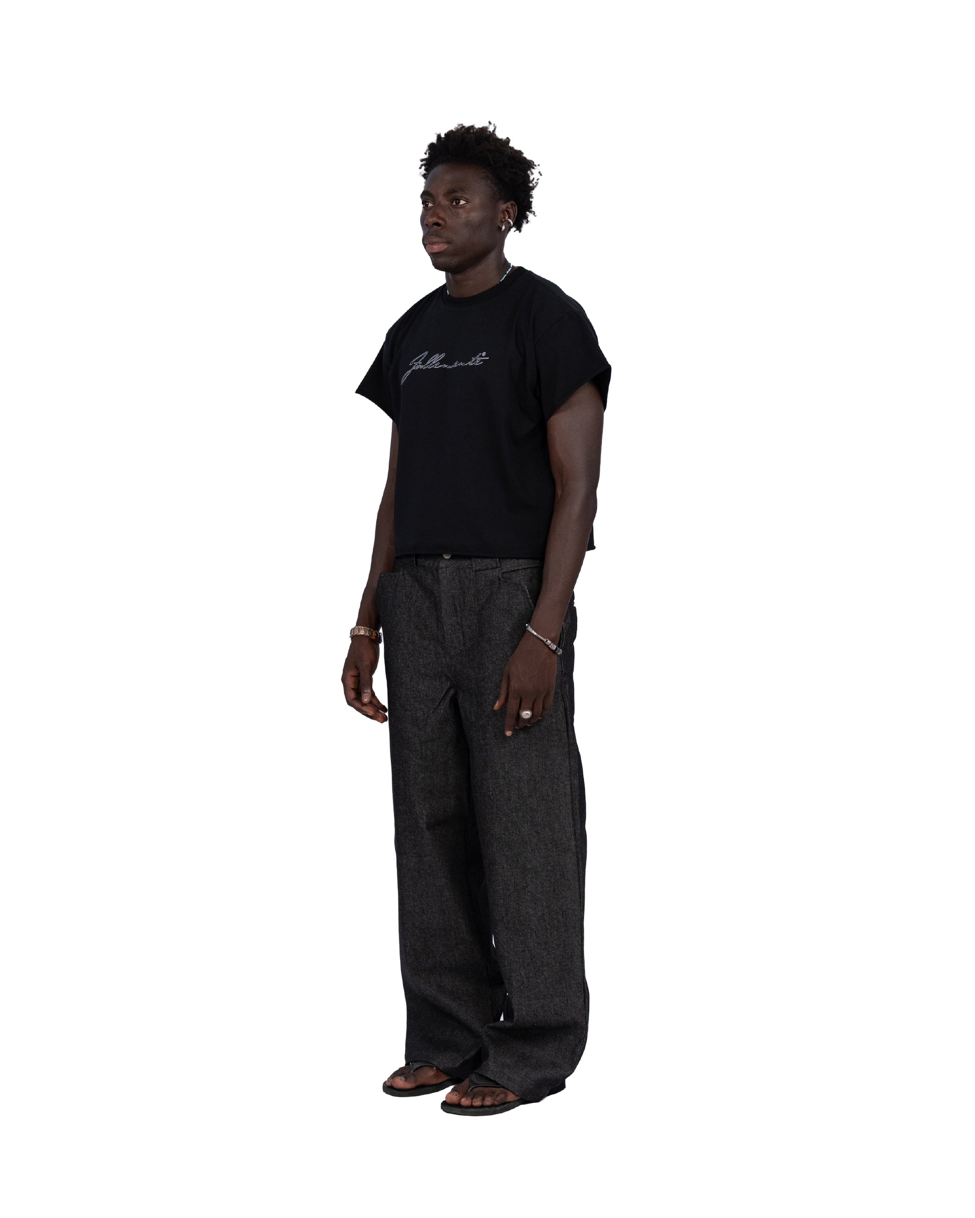 "follemente" organic cotton baby tee black — Patwa SS26