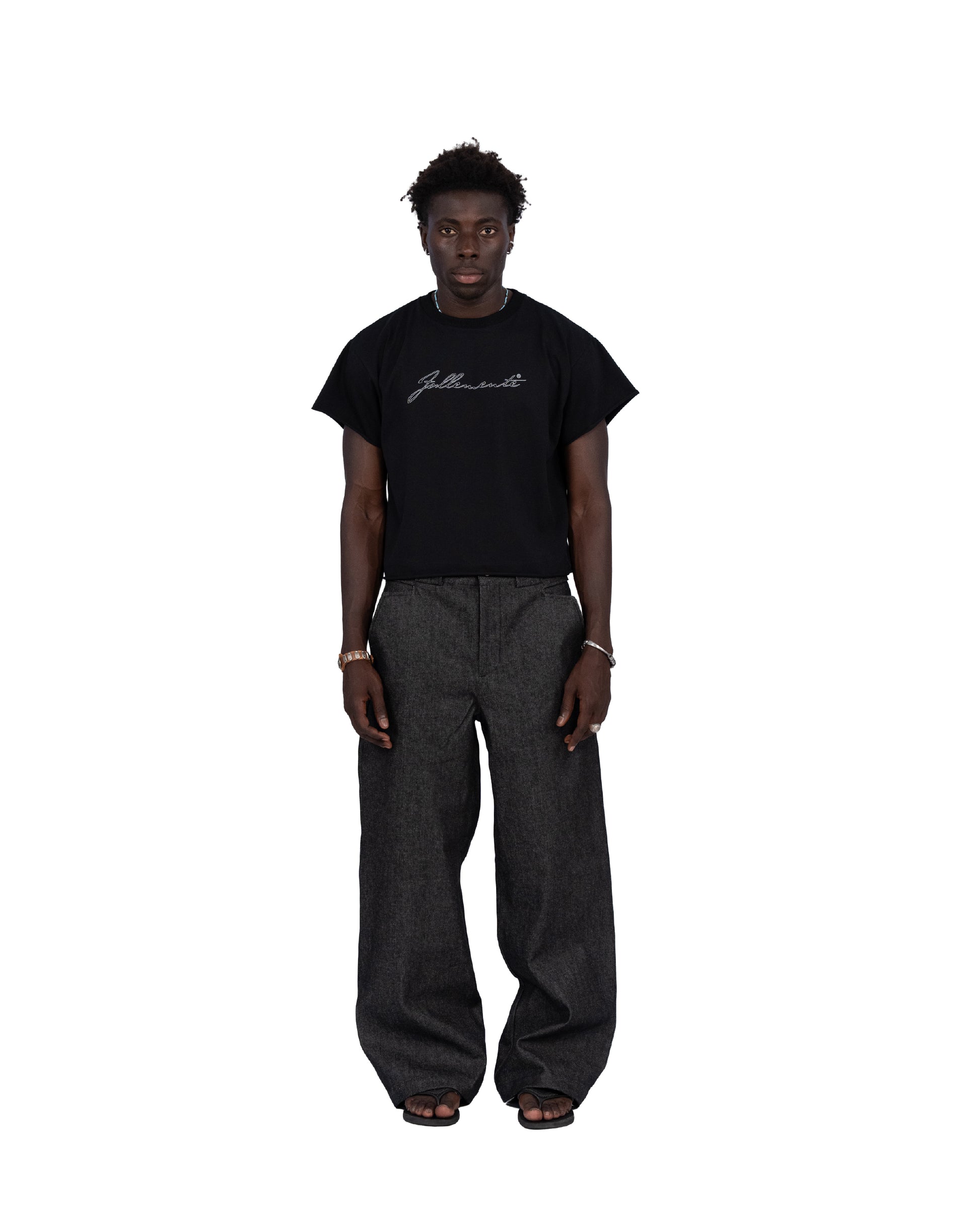 "follemente" organic cotton baby tee black — Patwa SS26