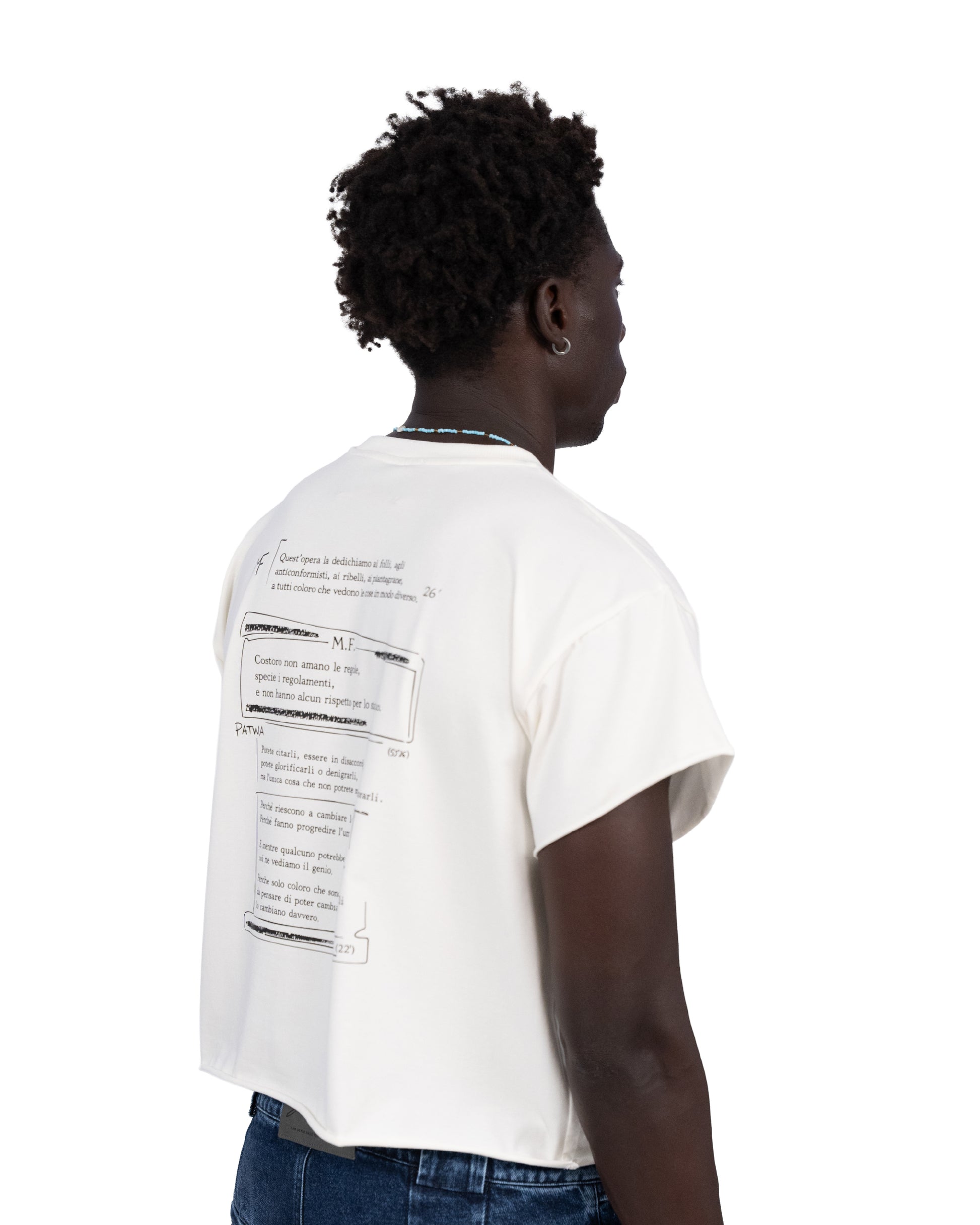 “follemente”  organic cotton baby tee white — Patwa SS26