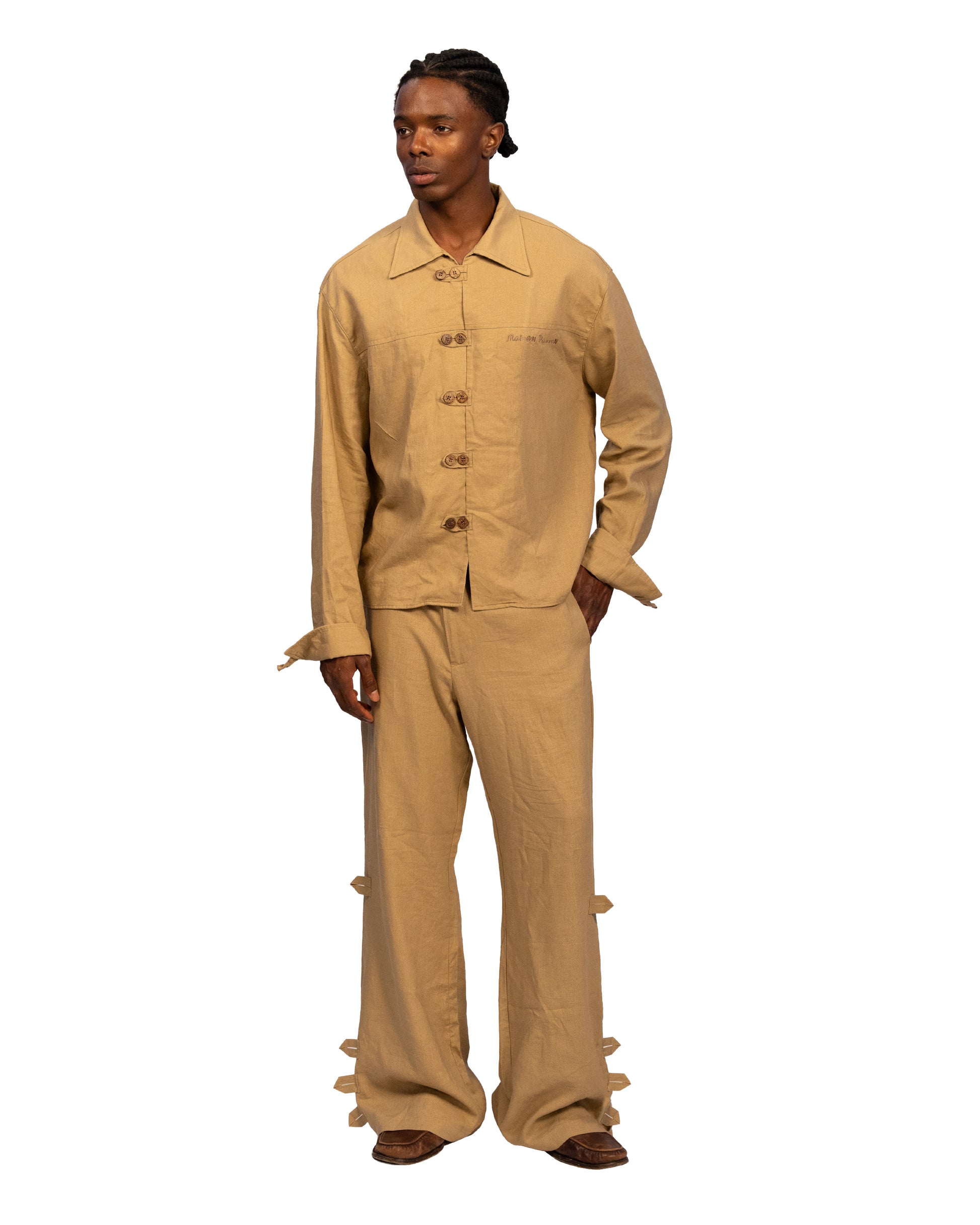 Coconut Linen Shirt Sand — Patwa SS26