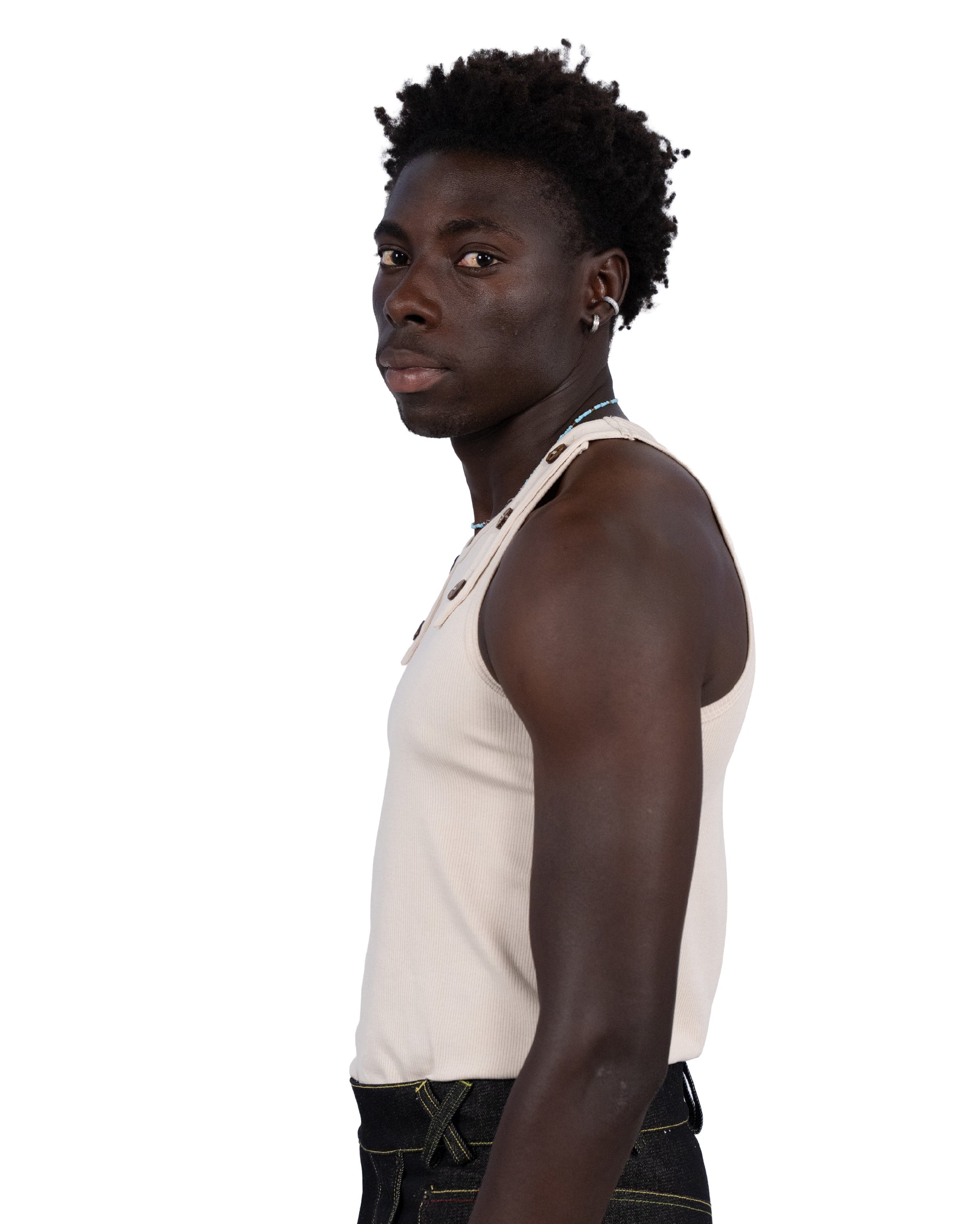 "coconut" cotton rib tank cream  — Patwa SS26