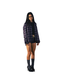 2IN1 DETACHABLE FLANNEL SHIRT BLUE