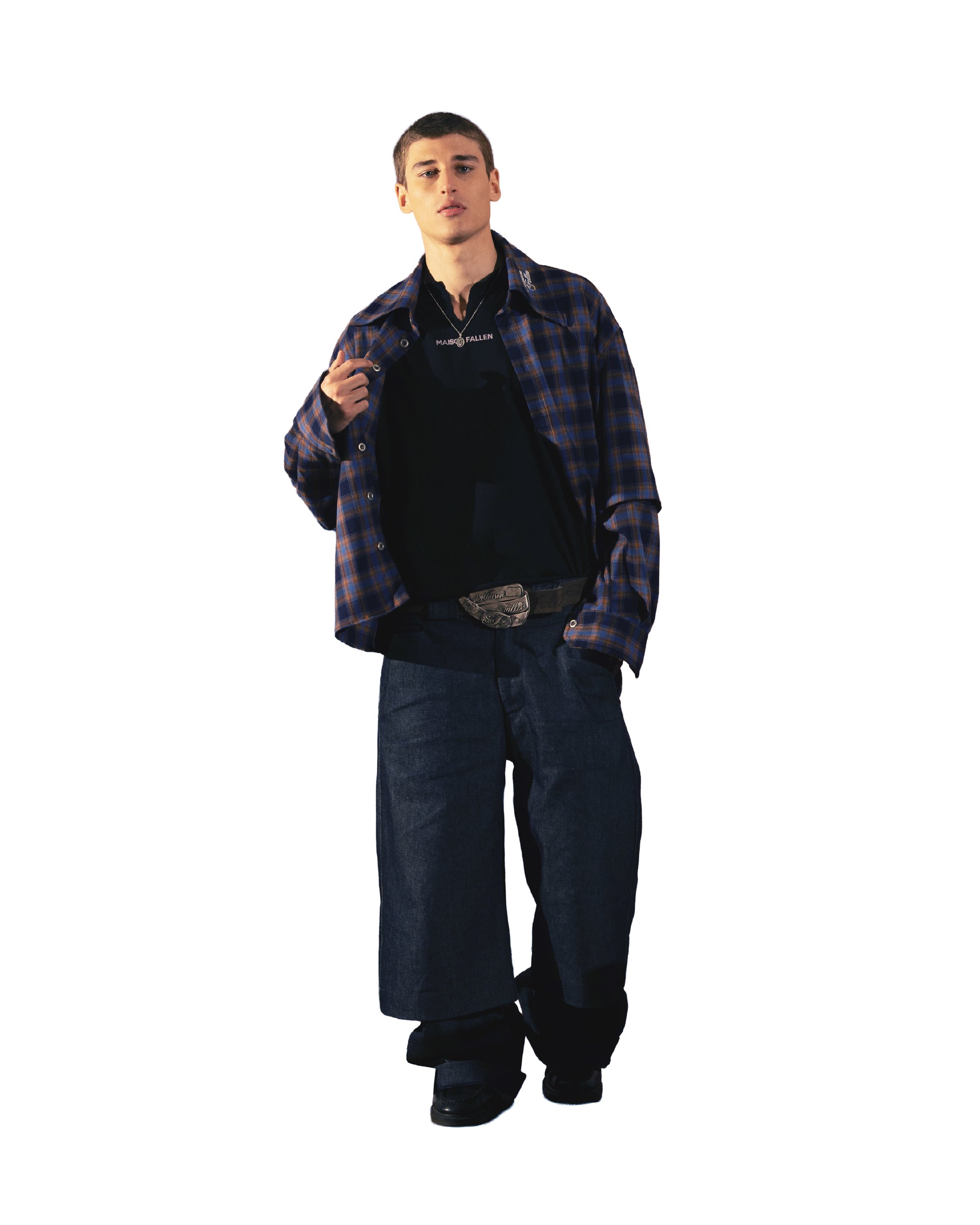 2IN1 DETACHABLE FLANNEL SHIRT BLUE
