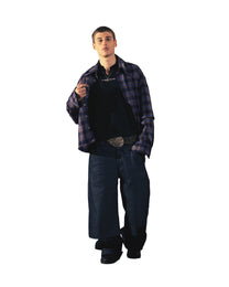 2IN1 DETACHABLE FLANNEL SHIRT BLUE