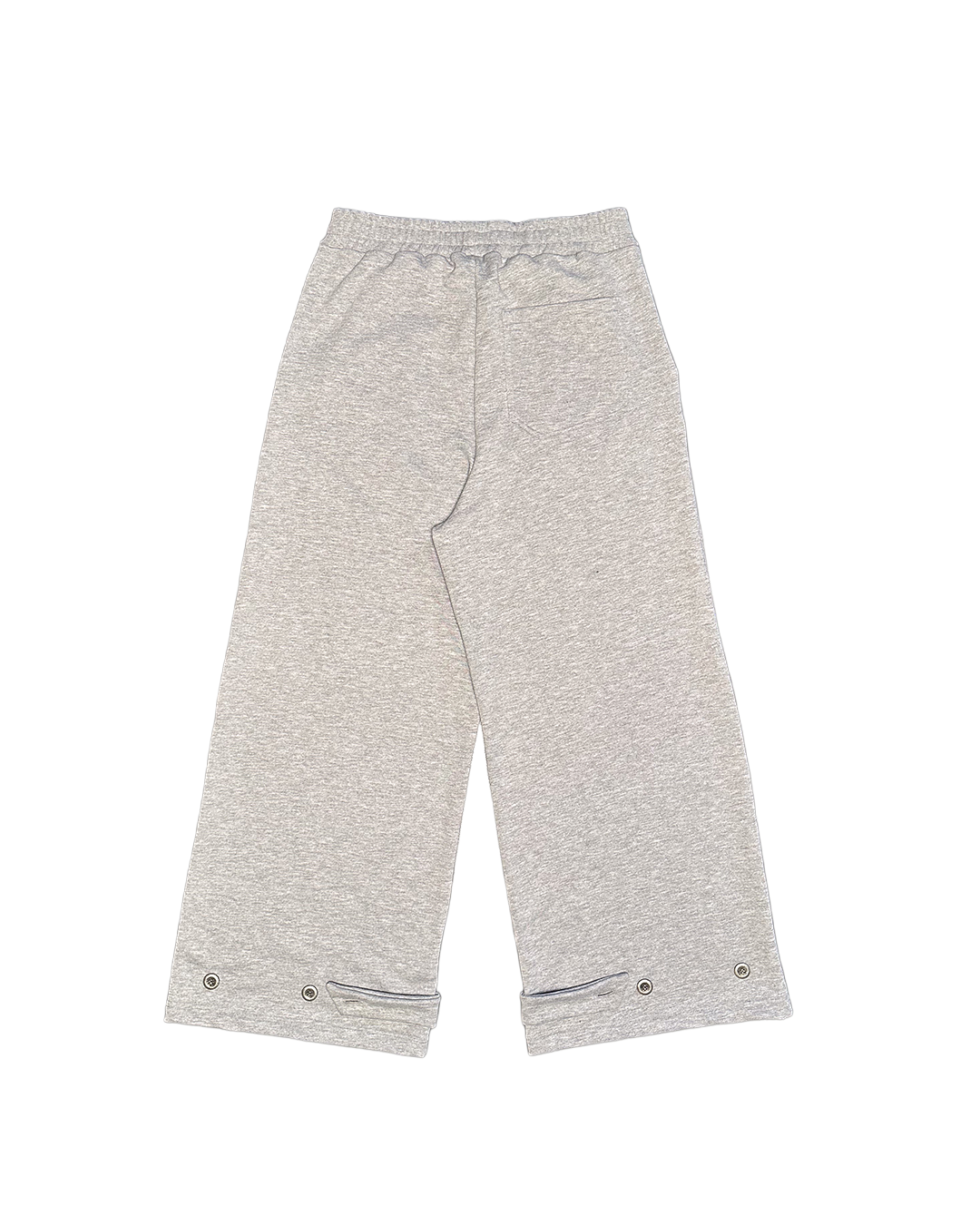 Gray pants with zippers on a white background