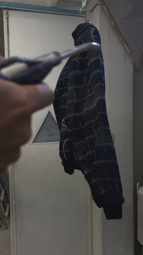 &quot;RAW BRICK&quot; SÉCURITÉ RAW DENIM BOMBER JACKET CUSTOM || 1969 FOLLEMENTE