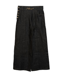 Sculpted Black Raw Denim Jeans — Follemente
