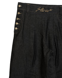 Sculpted Black Raw Denim Jeans — Follemente