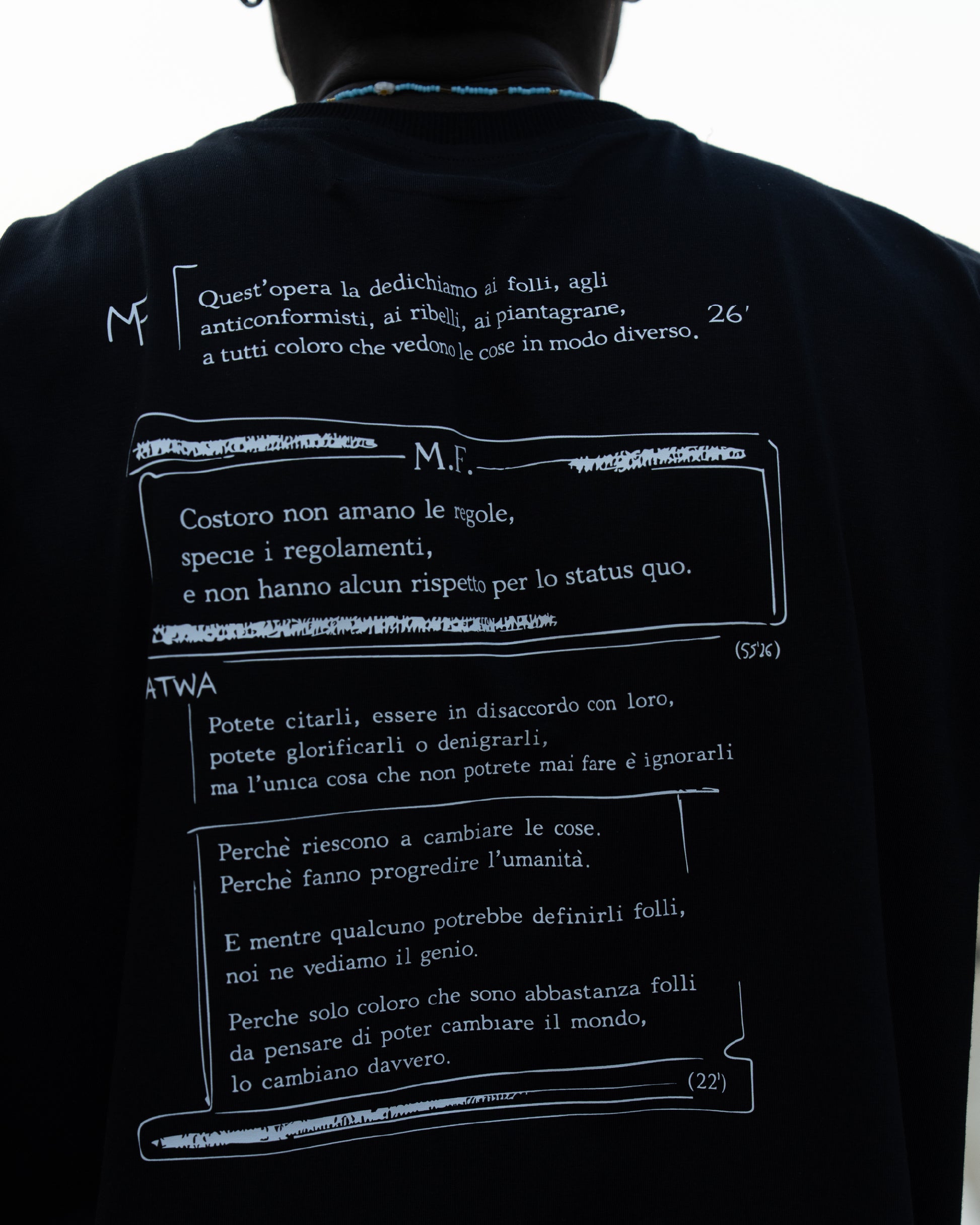 "follemente" organic cotton baby tee black — Patwa SS26