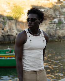 "coconut" cotton rib tank cream  — Patwa SS26