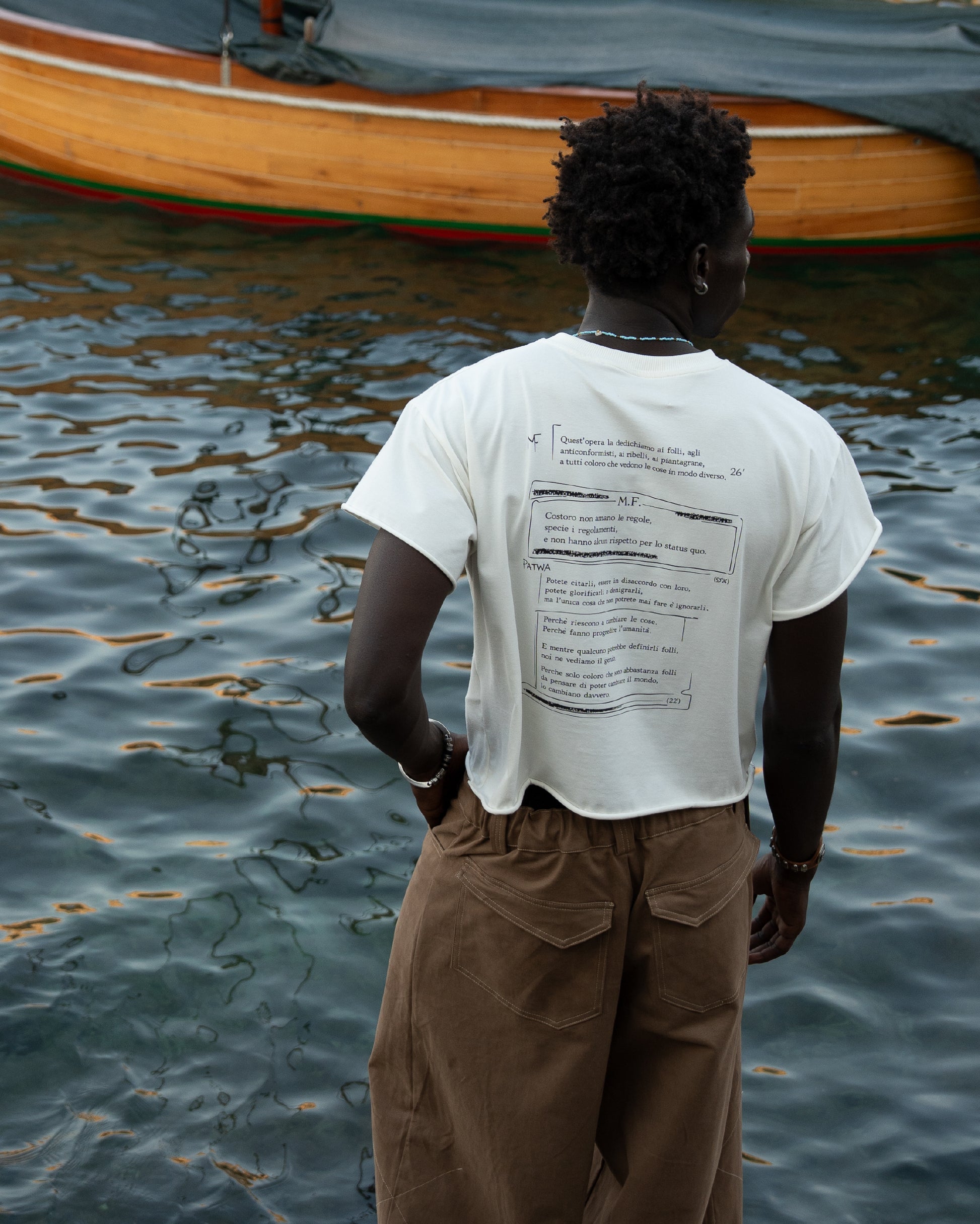 “follemente”  organic cotton baby tee white — Patwa SS26
