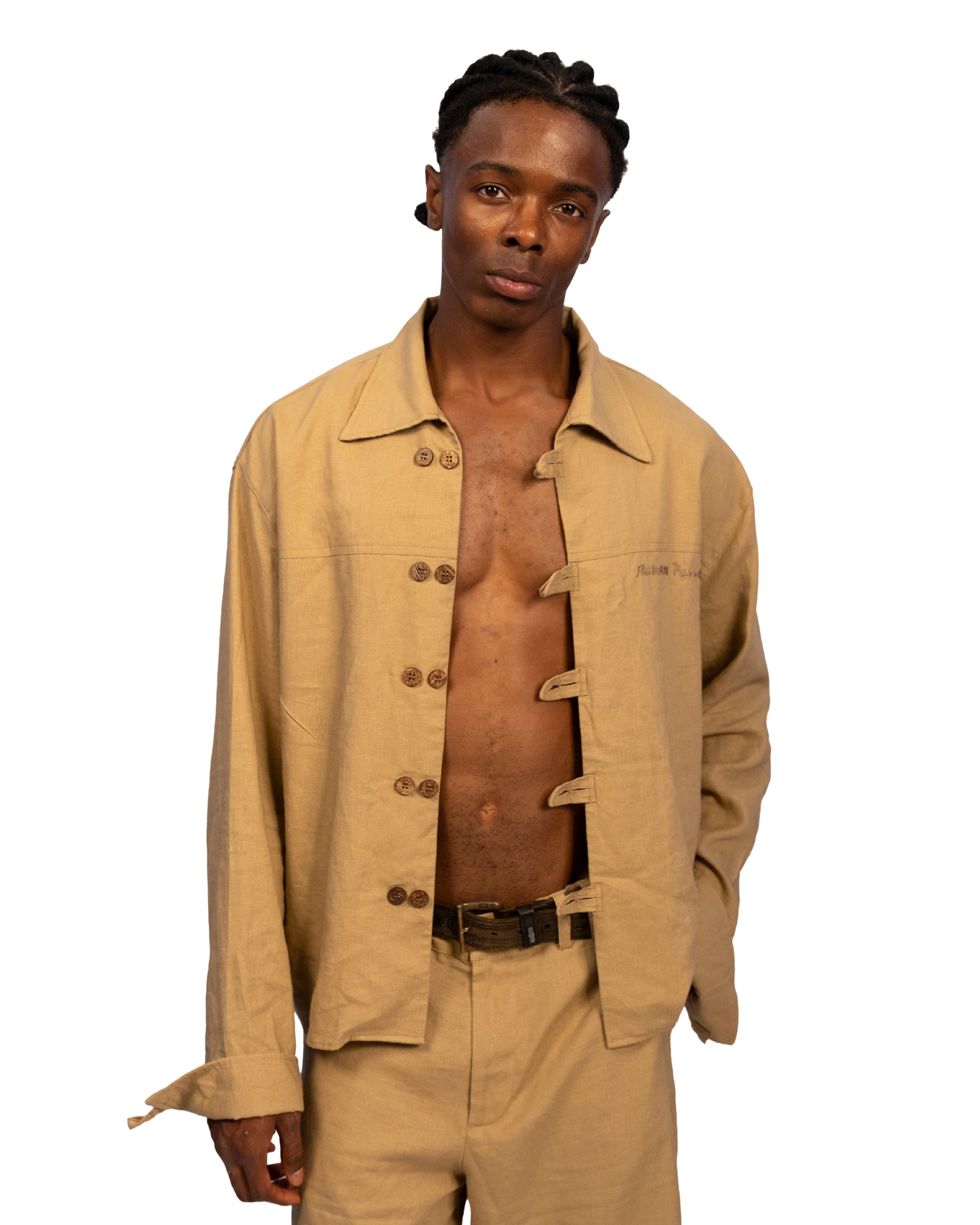 Coconut Linen Shirt Sand — Patwa SS26