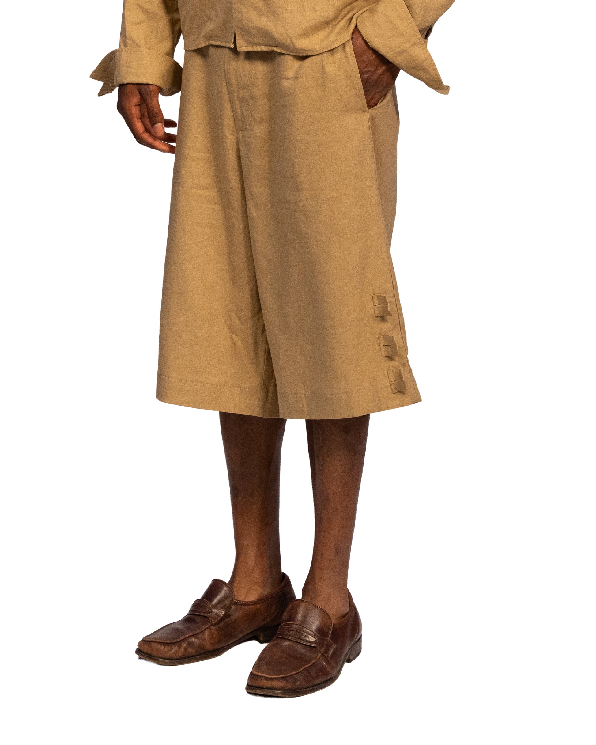 Coconut Linen Shorts Sand — Patwa SS26