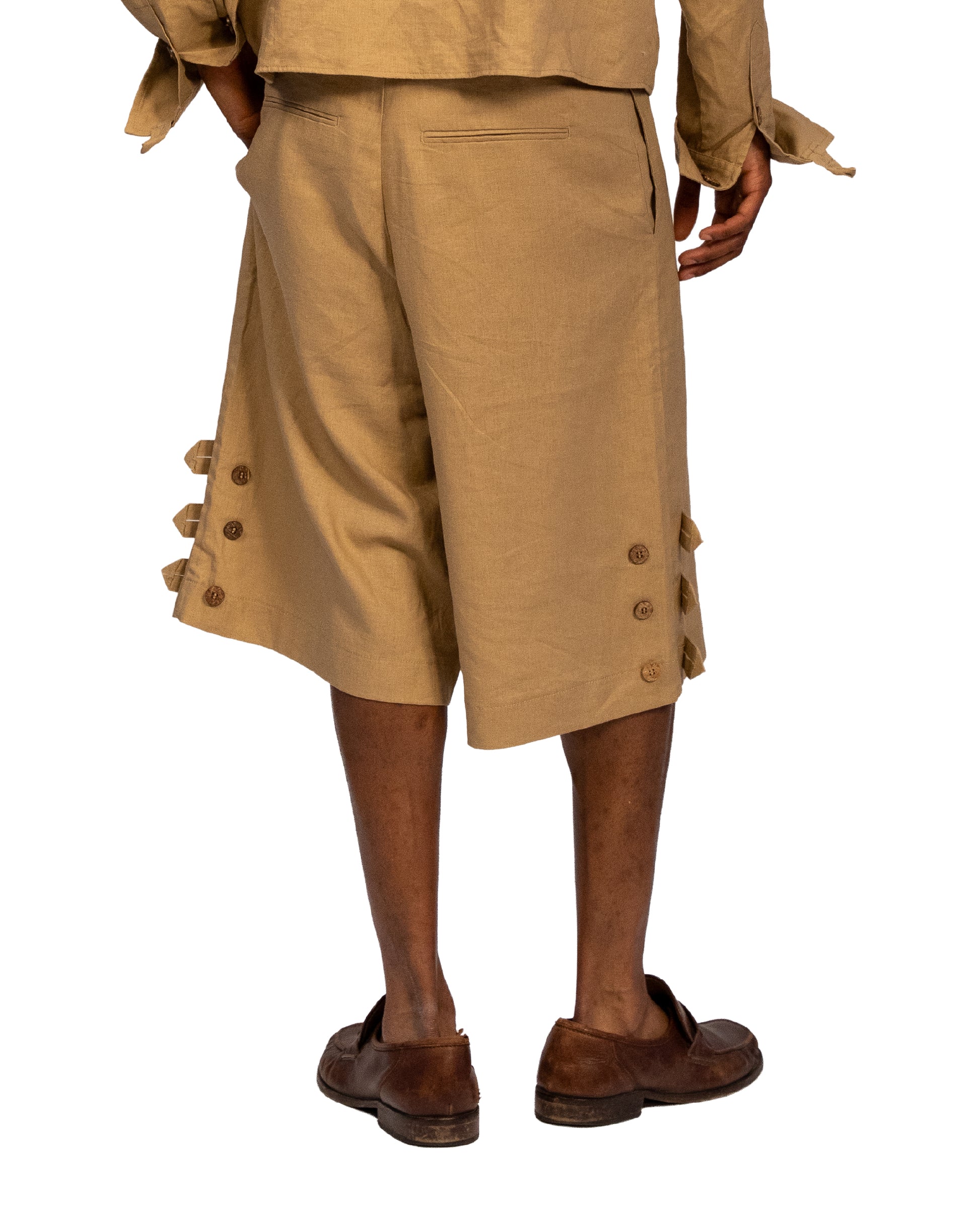 Coconut Linen Shorts Sand — Patwa SS26