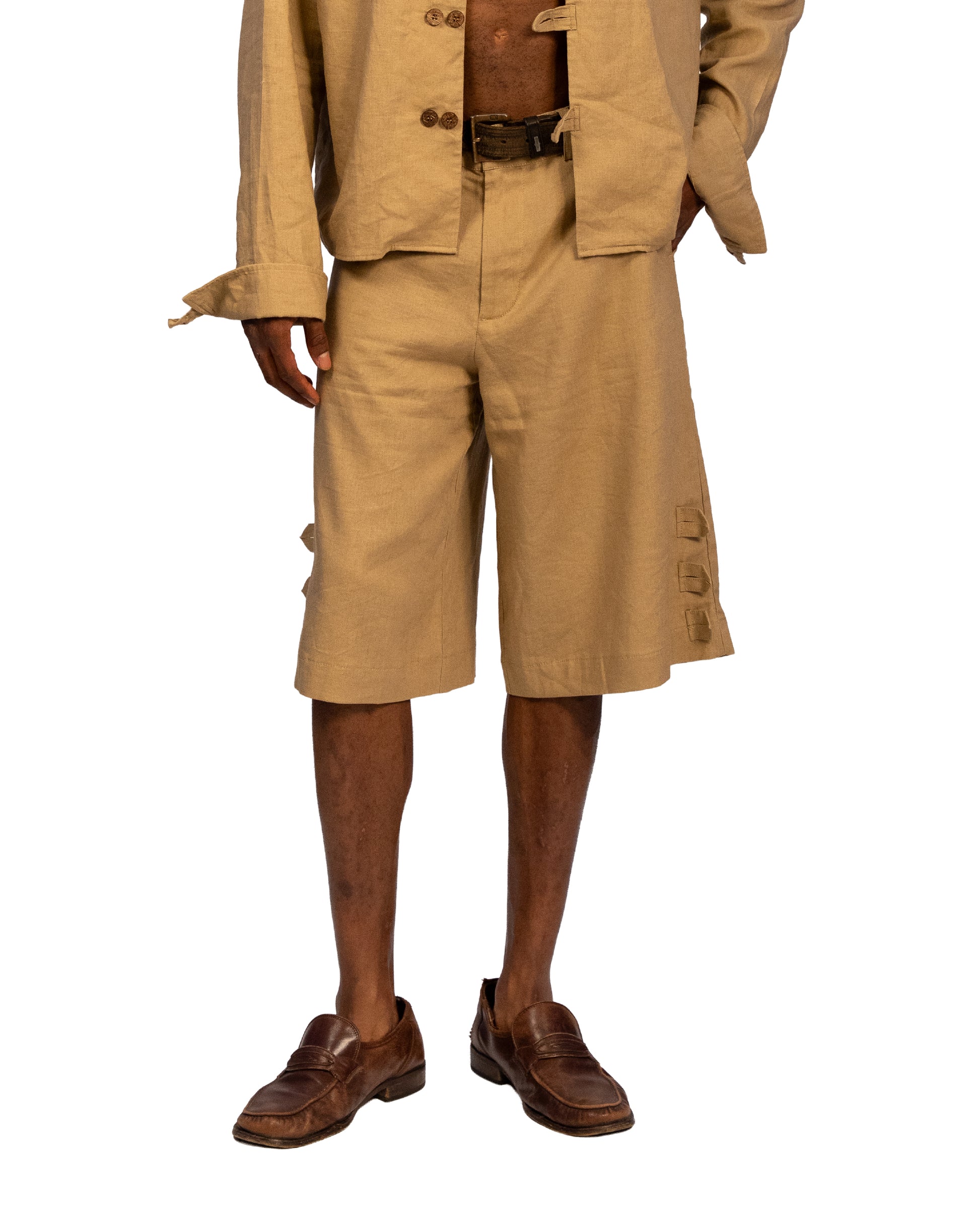 Coconut Linen Shorts Sand — Patwa SS26