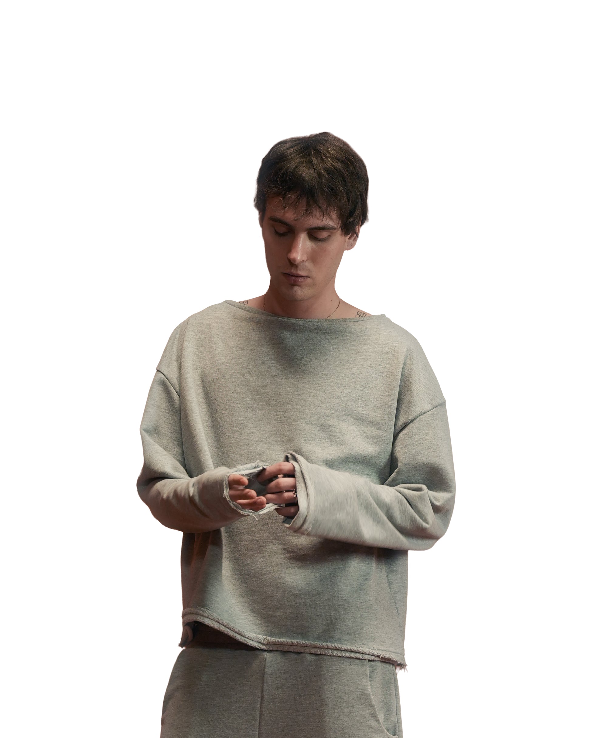 Cenere Sweatshirt — Organic Cotton Boat Neck