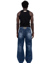 “Follemente” vintage washed denim pants — 1969 Follemente