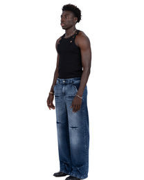 “Follemente” vintage washed denim pants — 1969 Follemente