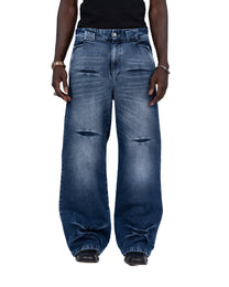 “Follemente” vintage washed denim pants — 1969 Follemente
