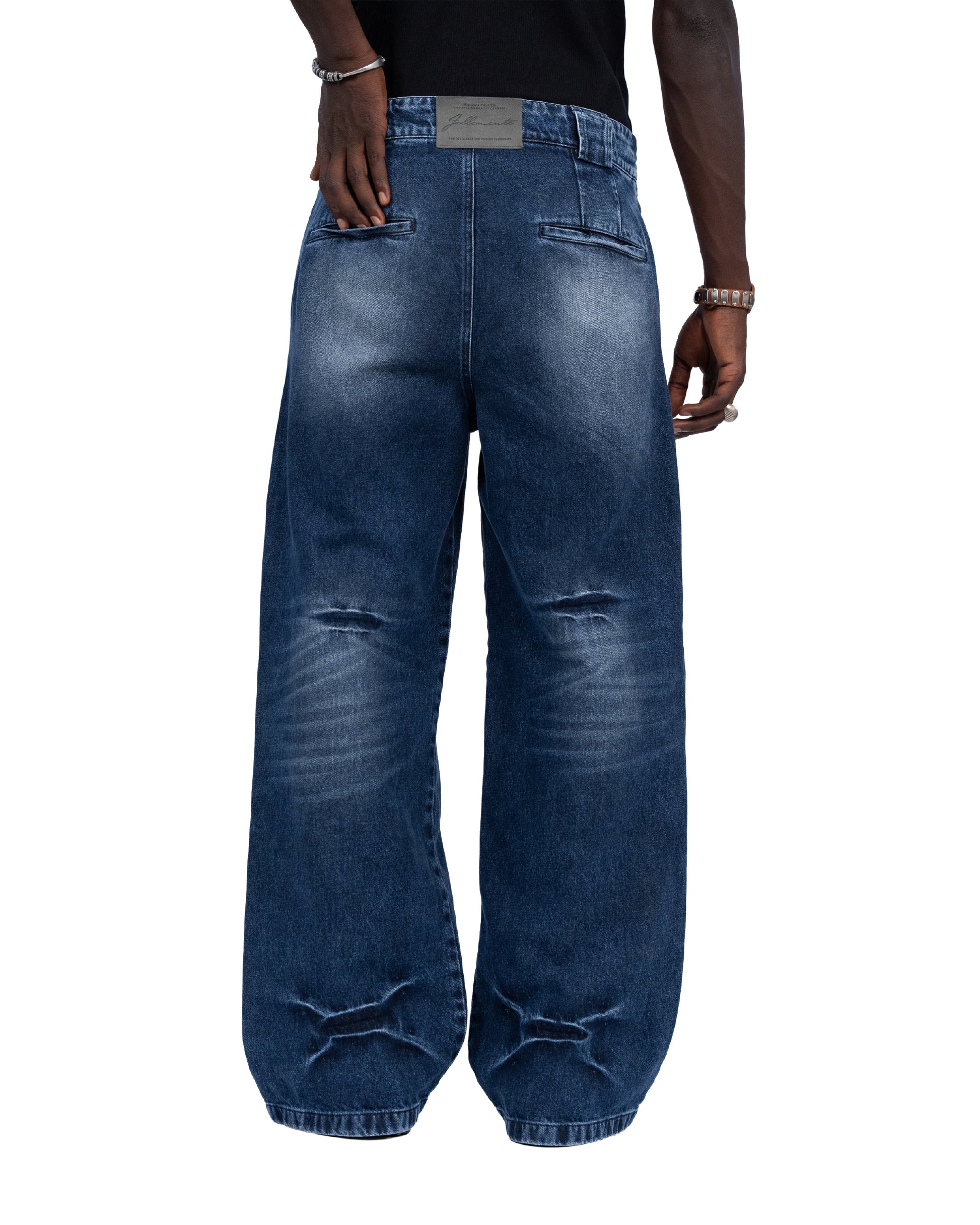 “Follemente” vintage washed denim pants — 1969 Follemente