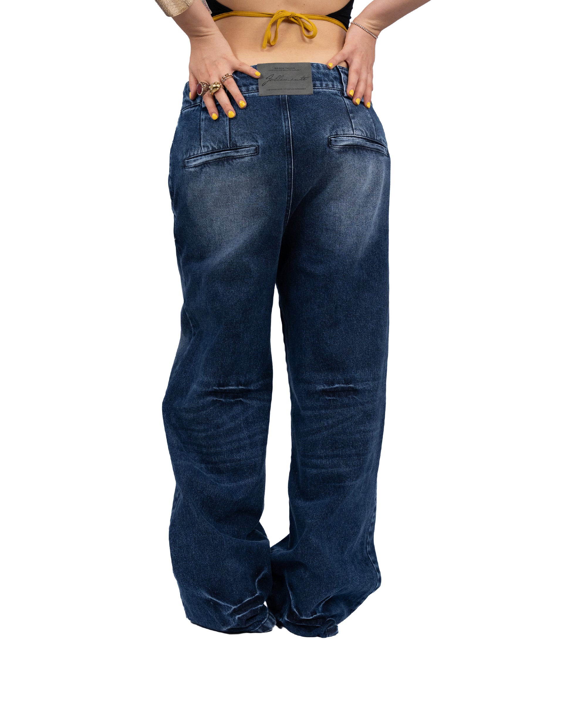 “Follemente” vintage washed denim pants — 1969 Follemente